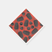 Patroon op zwarte bessen en zwarte bessen servet (Hoek)