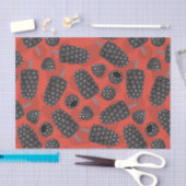 Patroon op zwarte bessen en zwarte bessen tissuepapier (Craft)