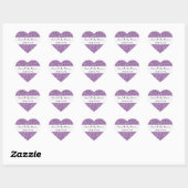 Patroon op zwoegen, Paarse poten, Baby shower Hart Sticker (Vel)