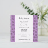 Patroon op zwoegen, Paarse poten, Baby shower Kaart (Staand voorkant)