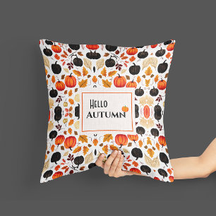 Patroon oranje herfst pompoen Sierkussen