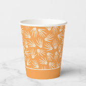 Patroon Oranje & White Halloween Skelet Papieren Bekers (Achterkant)