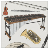 Patroon Orchestrale Instrumenten Stof (Close Up)