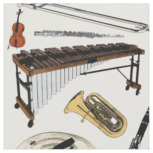 Patroon Orchestrale Instrumenten Stof (Close Up)