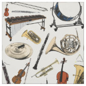 Patroon Orchestrale Instrumenten Stof (Swatch)