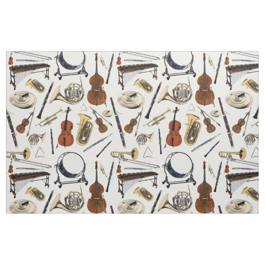 Patroon Orchestrale Instrumenten Stof (Fat Quarter)