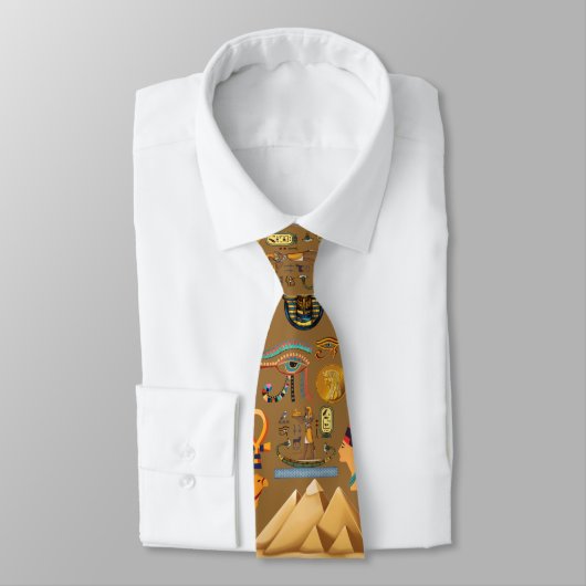 Patroon Oud Egyptisch Hiëroglief Symbool Stropdas (Gebonden)