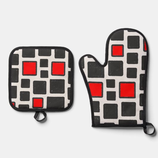 patroon ovenwant & pannenlap set (Voorkant)