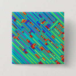 Patroon overhemd - Kleurrijke streep patronen Vierkante Button 5,1 Cm