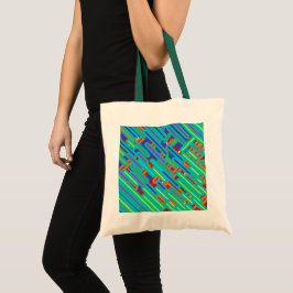 Patroon overhemd met kleurrijke strepen tote bag