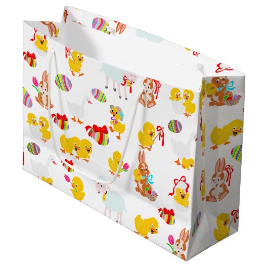 Patroon Pasen Party Groot Cadeauzakje (Voorkant Gekanteld)