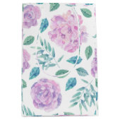 Patroon Pastel Roze & Purple Flowers Medium Cadeauzakje (Voorkant)