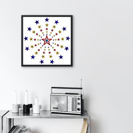 Patroon patriottische sterren klein poster