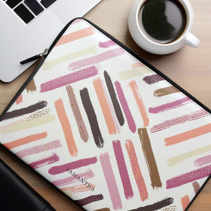 patroon penseelstreken laptop sleeve