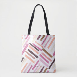  patroon penseelstreken tote bag