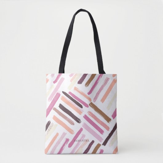  patroon penseelstreken tote bag (Voorkant)