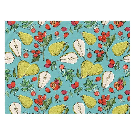Patroon peren en bessen tafelkleed (Voorkant (Horizontaal))