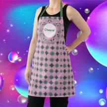 Patroon Poeder Roze All-Over Print Keuken Schort.
