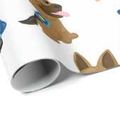 Patroon politiehond Fun Cadeaupapier (Rol Hoek)