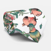 Patroon Pomegranaat en Lovevogels Stropdas (Opgerold)