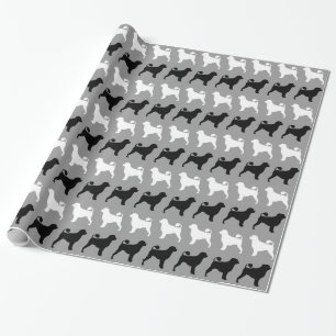 Patroon Portugese waterhond Silhouettes Cadeaupapier