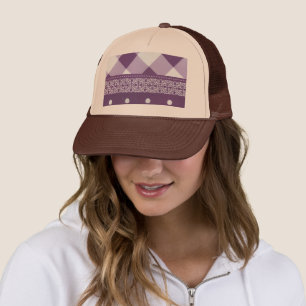 Patroon Prestige   Paars & Wit Damast & Rutgeroost Trucker Pet