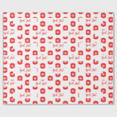 Patroon Prettig Kerstfeest Zalig Kerstmis Vakantie Cadeaupapier (Vlak)