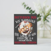 PATROON PUB WE BARBECUE HET LAM VAN GOD ELKE DAG FEESTDAGENKAART (Staand voorkant)