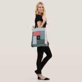 Patroon rechthoeken (ver6) met aangepast monogram tote bag (Op model)