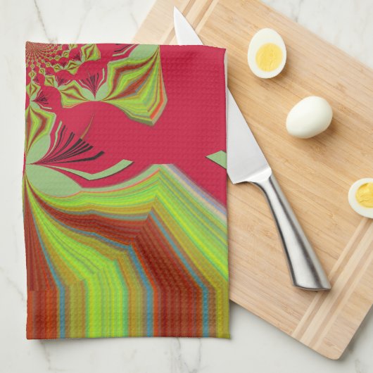 patroon Red Hakuna Matata Theedoek (Quarter Fold)