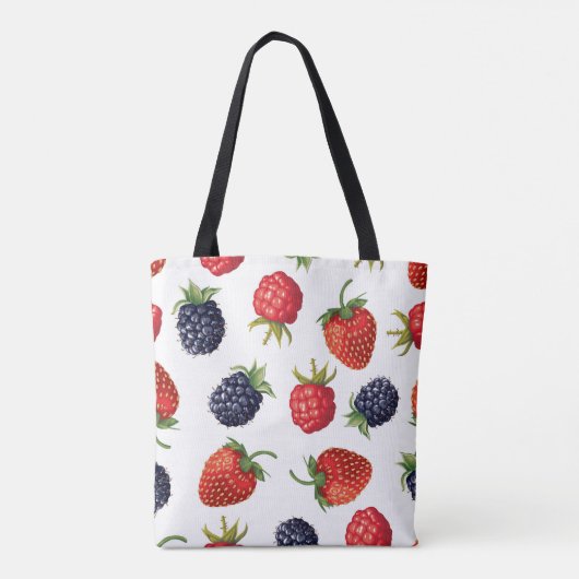 patroon  rijpe bessen tote bag (Achterkant)