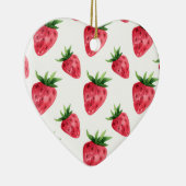 Patroon rode aardbeien keramisch ornament (Rechts)