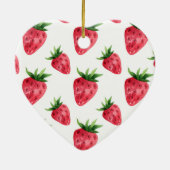 Patroon rode aardbeien keramisch ornament (Achterkant)