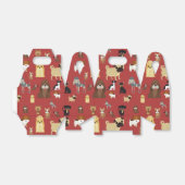 patroon rode achtergrond bedankdoosjes (Uitgevouwen)