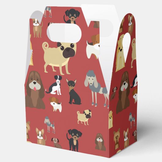 patroon rode achtergrond bedankdoosjes (Geopend)