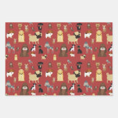 patroon rode achtergrond inpakpapier vel (Voorkant)