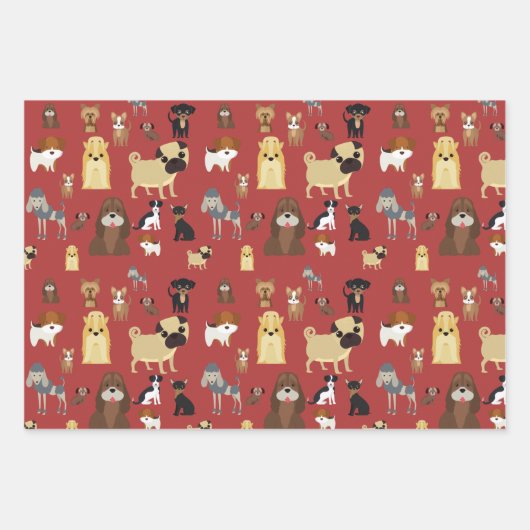 patroon rode achtergrond inpakpapier vel (Voorkant)