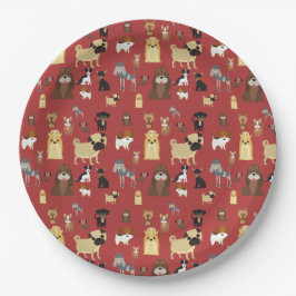 patroon rode achtergrond papieren bordje