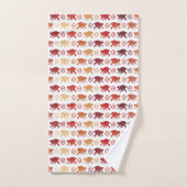 Patroon rode apen bad handdoek (Handdoek)