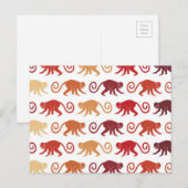 Patroon rode apen briefkaart (Voorkant / Achterkant)