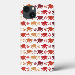 Patroon rode apen iPhone 13 hoesje