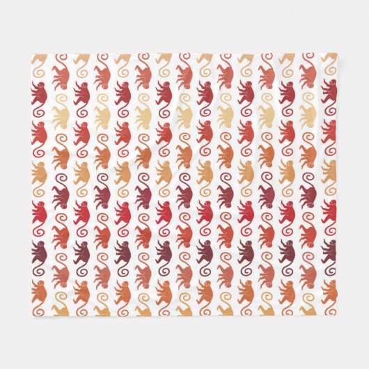 Patroon rode apen fleece deken (Voorkant (Horizontaal))