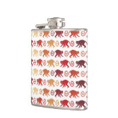 Patroon rode apen heupfles (Links)