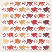 Patroon rode apen kartonnen onderzetters (Voorkant)