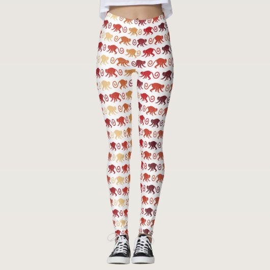 Patroon rode apen leggings (Voorkant)