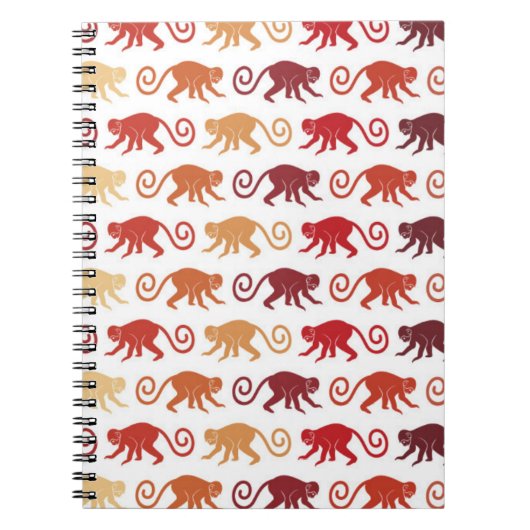 Patroon rode apen notitieboek (Voorkant)