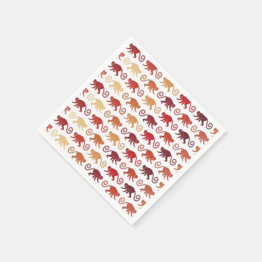 Patroon rode apen servet (Hoek)