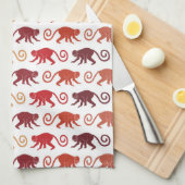 Patroon rode apen theedoek (Quarter Fold)