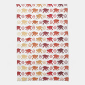 Patroon rode apen theedoek (Verticaal)