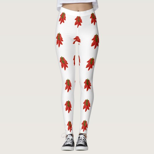 Patroon rode Chili Peppers Leggings (Voorkant)